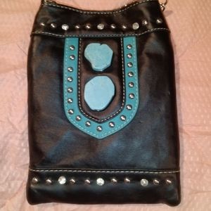 Western turquoise crossbody bag